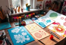 Creative painting with stencils for seniors