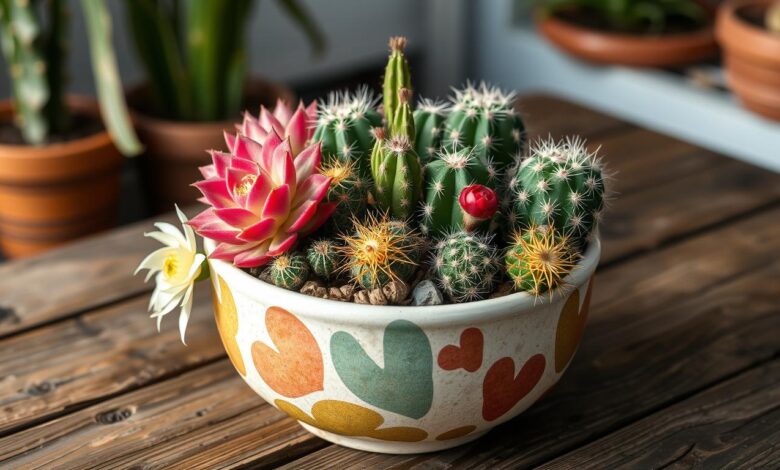 Small cactus arrangements for seniors