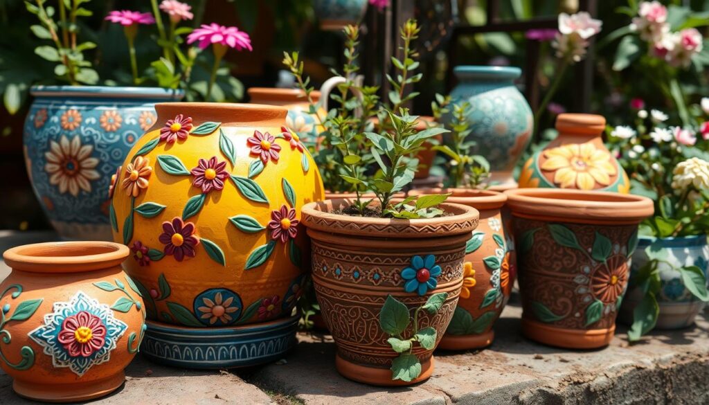 clay pot decorating